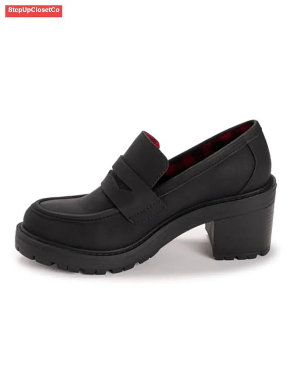 Faux Stack Heel Heeled Loafer Women's Slip-On Shoes